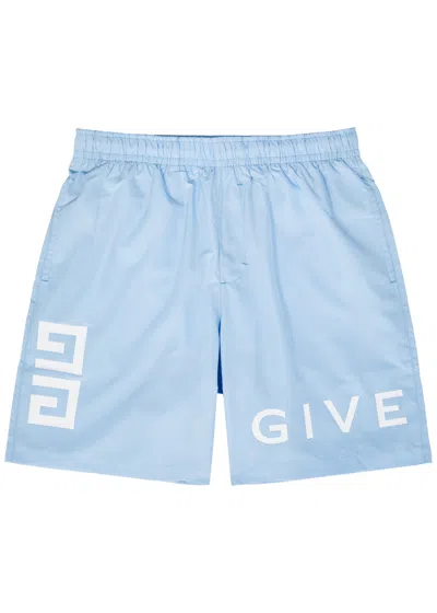 Givenchy Logo-print Shell Swim Shorts In Blue