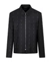 Givenchy Wool Blazer With All-over Logo Print In Black