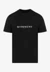 Givenchy Cotton Reverse Slim Fit T-shirt With Signature Print In Black