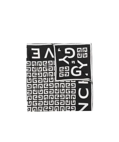 Givenchy Logo-print Silk Scarf In Gray