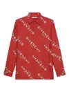Givenchy Shadow Printed Shirt In Silk In Red