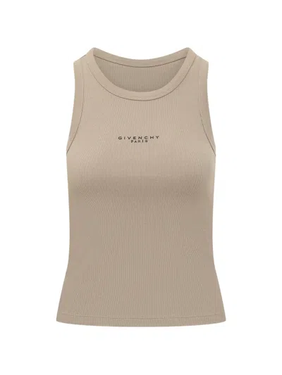 Givenchy Logo-print Sleeveless Top In Brown