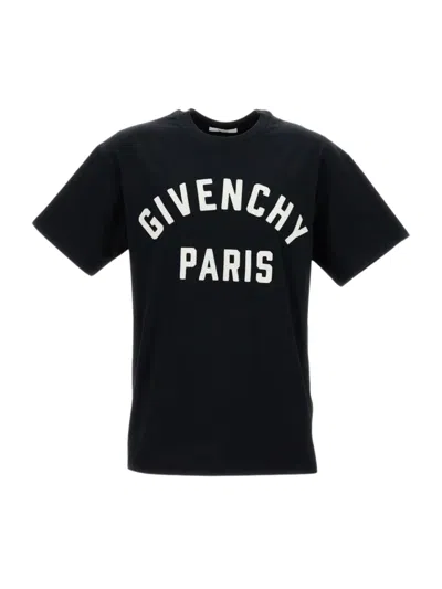 Givenchy Logo Print Straight Fit Cotton T-shirt In Black