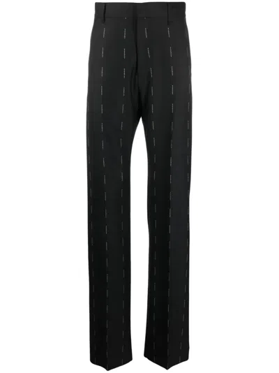 Givenchy Logo-print Straight-leg Trousers In Black
