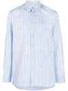 Givenchy Logo-print Striped Shirt In Blue