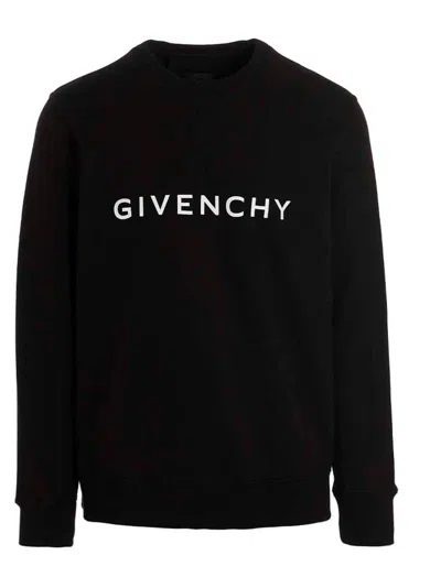 Givenchy Archetype Logo Embroidered Sweatshirt In Black
