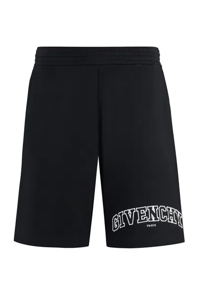 Givenchy Logo Print Sweatshorts In Black