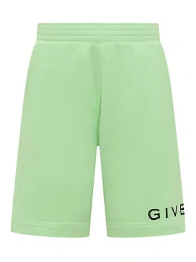 Pre-owned Givenchy Logo Print Sweatshorts In Green