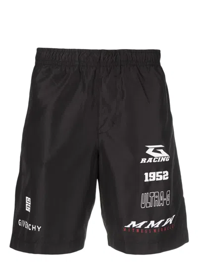 Givenchy Swim Shorts With Logo Signature In Black