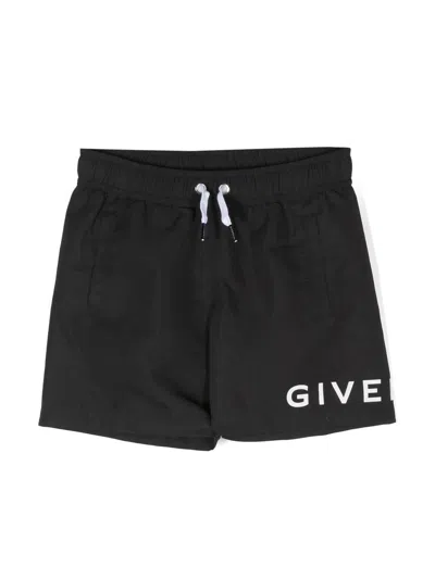 Givenchy Kids' Logo-print Swim Shorts In Black