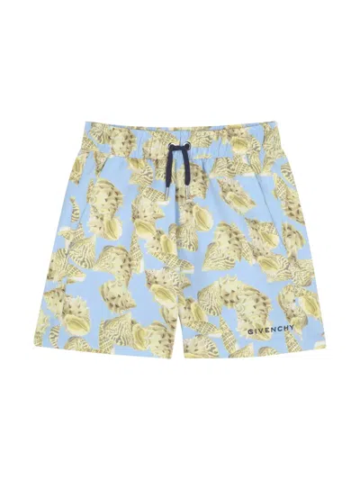 Givenchy Kids' Logo-print Swim Shorts In Blue