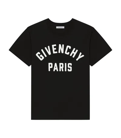 Givenchy Men Black Crewneck T-shirt With Maxi Logo Lettering On The Front In Cotton Man