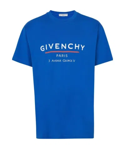 Givenchy Logo Print T-shirt In Blue