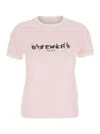 Givenchy Pink T-shirt With Logo Printed On The Front In Cottonr Woman In Pale Pink/white