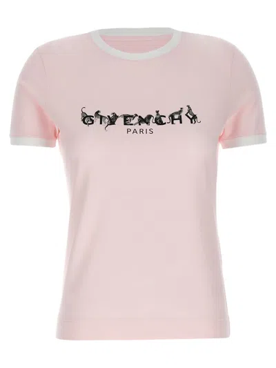 Givenchy Logo Print T-shirt In Pink