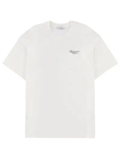 Givenchy Men White Crew Neck T-shirt With Logo On Front And Back In Cotton Man