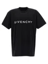 Givenchy Cotton Reverse Slim Fit T-shirt With Signature Print In White/black
