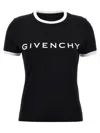 Givenchy Black Crewneck T-shirt With Logo Lettering On The Front And 4g Logo On The Rear In Cotton S