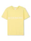 Givenchy Kids Logo Print T-shirt In Yellow