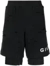Givenchy Logo-print Track Shorts In 黑色