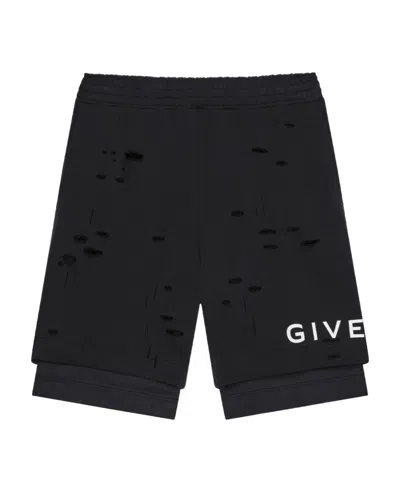 Givenchy Logo-print Track Shorts In Black