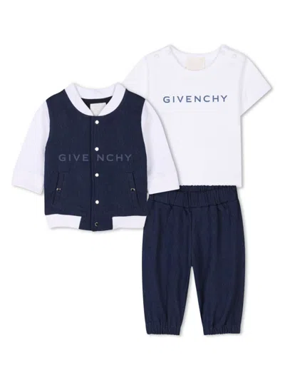 Givenchy Babies' Logo-print Tracksuit Set In Blue