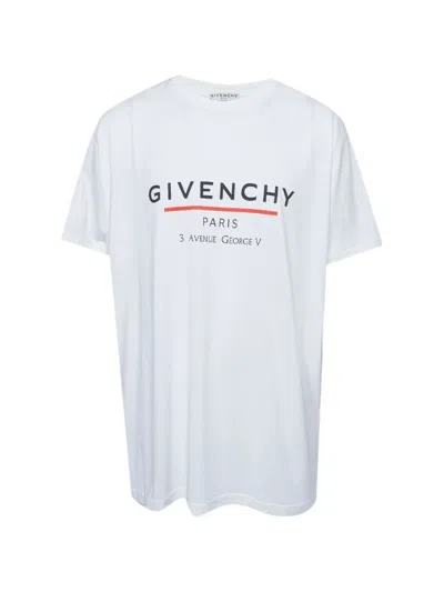 Pre-owned Givenchy Logo Print T-shirt In White