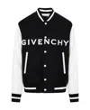 Givenchy Logo-embroidered Button-up Varsity Jacket In Black