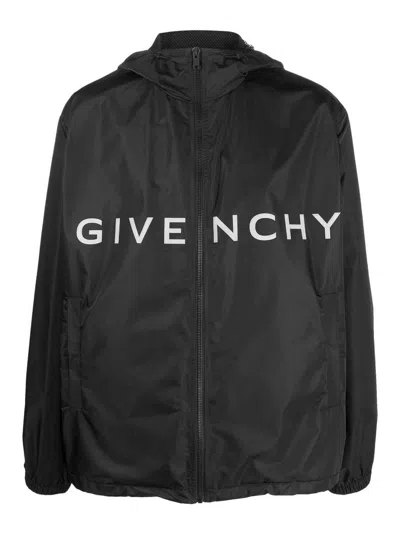 Givenchy Black Black Logo Windbreaker