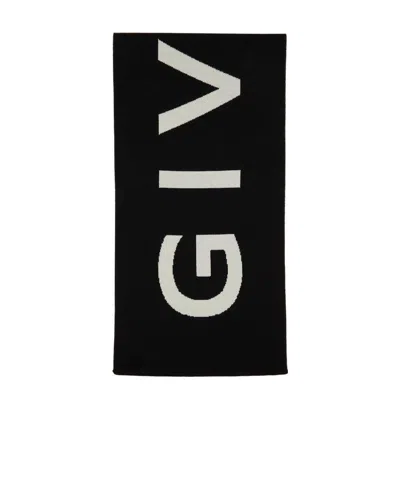 GIVENCHY LOGO-PRINT WOOL SCARF