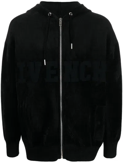 Givenchy Logo-print Zip-up Hoodie In Black
