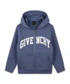 Givenchy Logo-print Zip-up Hoodie In Blue