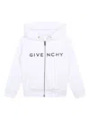 Givenchy White Zip-up Hoodie With  4g Logo In White