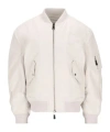 Givenchy Twisted Sleeve Cotton Blend Flight Jacket In Neutral