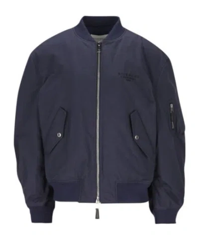 Givenchy Logo Printed Bomber Jacket In Blue