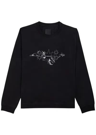 Givenchy Logo Printed Cotton Top In Black