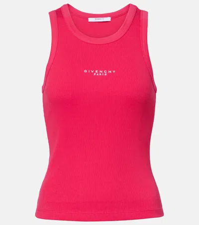 Givenchy Logo Printed Cotton Top In Pink