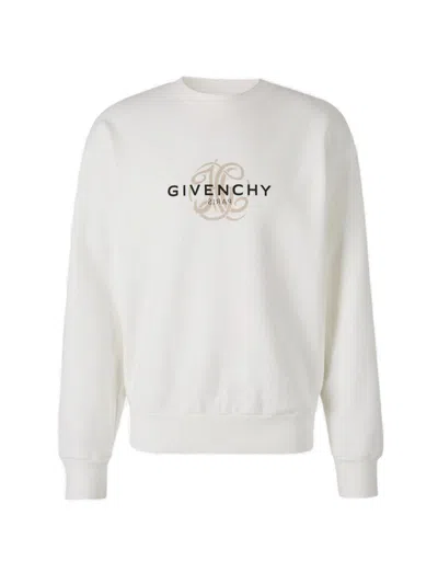 Givenchy Logo Printed Crewneck Sweatshirt In Beige