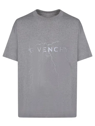 Givenchy Logo Printed Crewneck T-shirt In Grey
