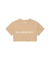 Givenchy Logo Printed Cropped T-shirt In Nude
