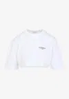 Givenchy Cropped Fit T-shirt In Cotton With Stamp Print Clothing In White
