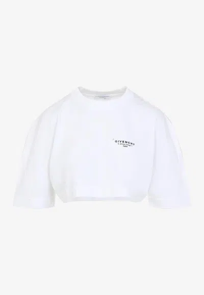 Givenchy Cotton Jersey Crew Neck Cropped T-shirt In White