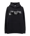 Givenchy Hooded Cotton Sweatshirt Featuring Kangaroo Pocket In Black