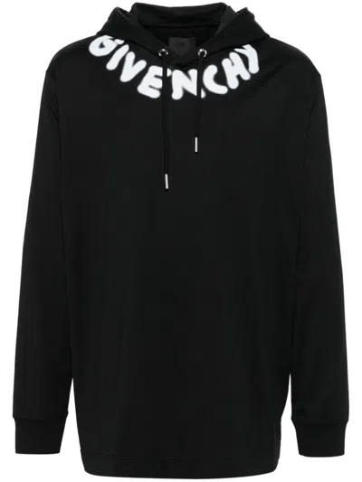 Givenchy Logo-print Cotton Hoodie In Black