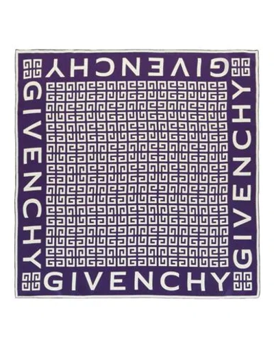 Givenchy Logo Printed Silk Scarf Woman Scarf Purple Size - Silk
