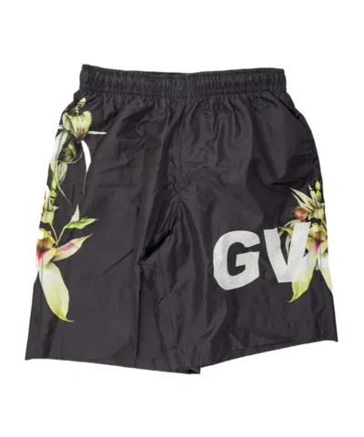 Givenchy Logo Printed Swim Shorts In Black