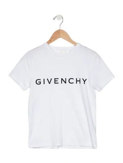 Pre-owned Givenchy Kids' Logo Printed T-shirt In White