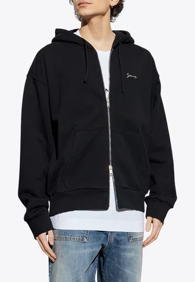 Givenchy Logo-printed Zipped Sweatshirt In Black