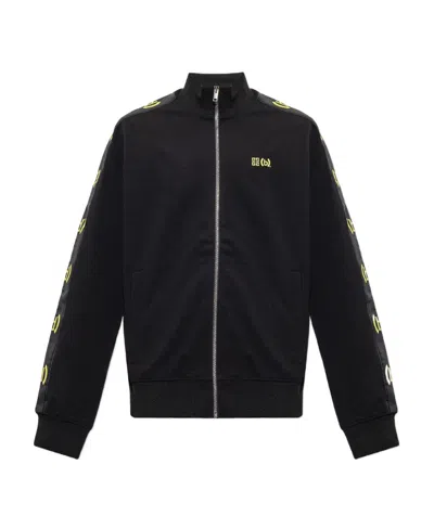 Givenchy Logo Printed Zipped Sweatshirt In Black