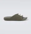 Givenchy Label Slide Flat Mules In Rubber In Green